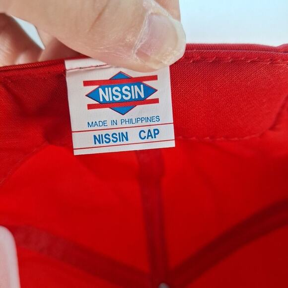 Vintage Larson The Storm Door Company Rope Hat Cap Red Zip-Back 90s - Picture 8 of 8